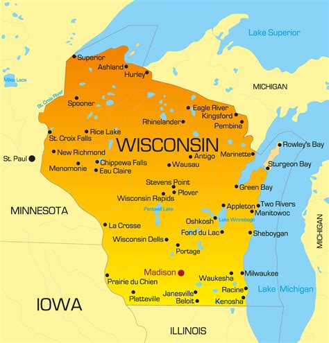 map of wi cities|Map of Wisconsin (WI) Cities and Towns .